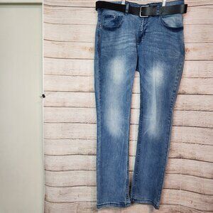 Cultura New York Jeans Men's 32 X 32 Blue Denim Skinny Stretch Zip